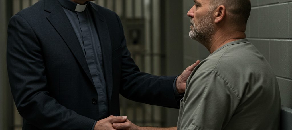 A-Male-Caucasian-Chaplain-comforts-a-Caucasian-Male-in-a-Prison-Setting