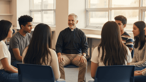 A clergyman in a group counseling situation