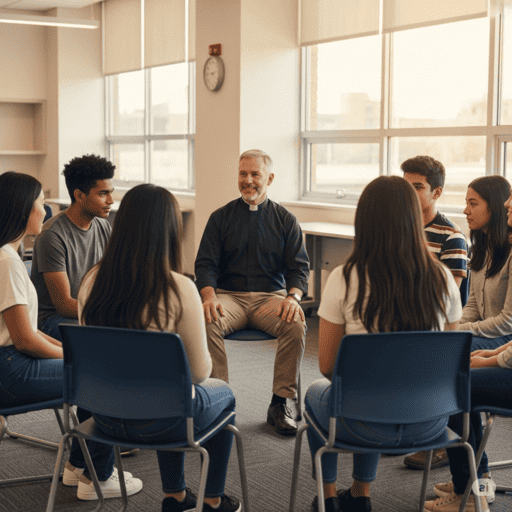 A clergyman in a group counseling situation
