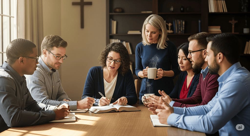 Students studying together at Shiloh College